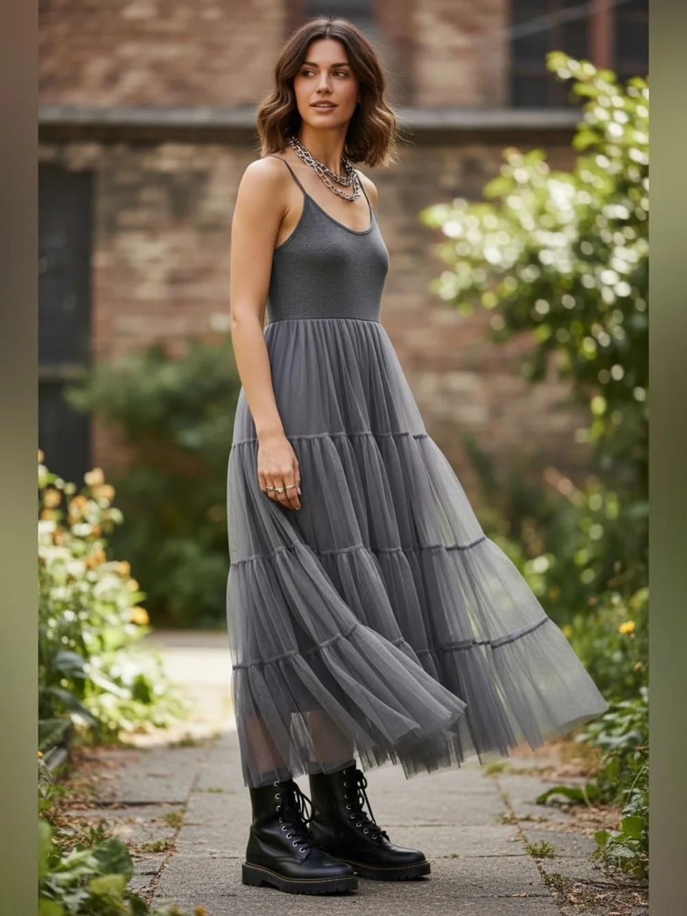 O2 Collection Layered Tulle Maxi Dress | Cottagecore | Whimsy Goth - Picture 6 of 10